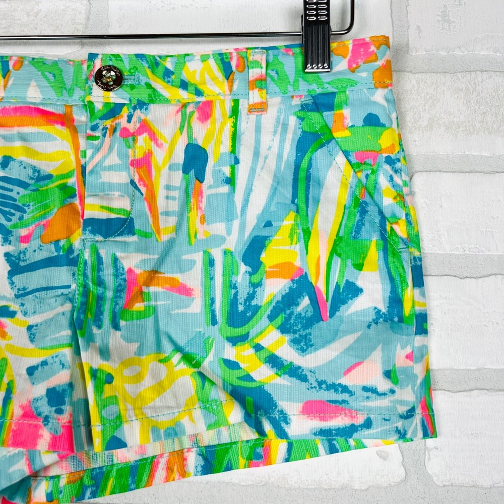 Lilly Pulitzer Girls Multi Color Abstract Tropical Corduroy Shorts Size 14 - Picture 3 of 10